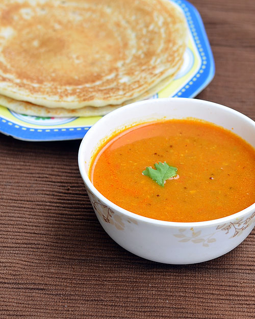 thakkali sambar for idli dosa