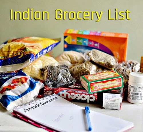 indian monthly grocery shopping list