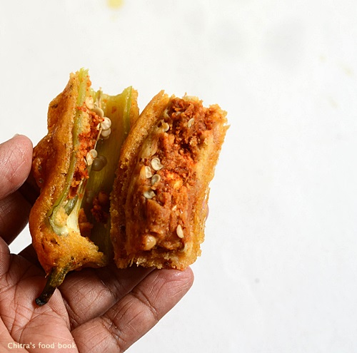Stuffed mirchi bajji recipe-Andhra