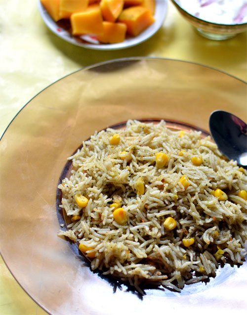 Sweet corn pulao recipe