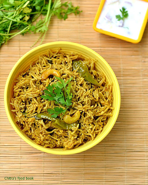 Coriander leaves biryani recipe