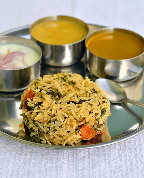 Palak biryani/Spinach biryani recipe