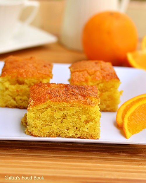 Eggless orange cake recipe