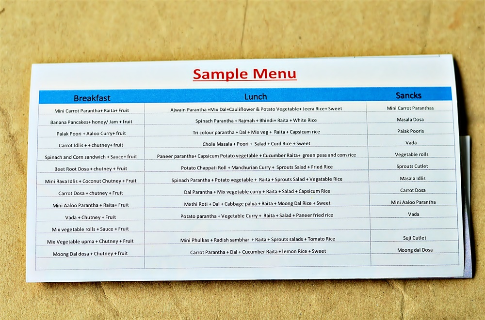 Kids meal menu planner
