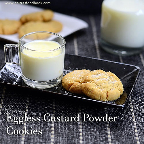 Eggless whole wheat custard ciookies