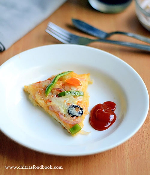 Homemade Veg pizza recipe - stovetop Homemade Veg pizza recipe - stovetop