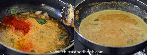 Tomato kurma for idli dosa