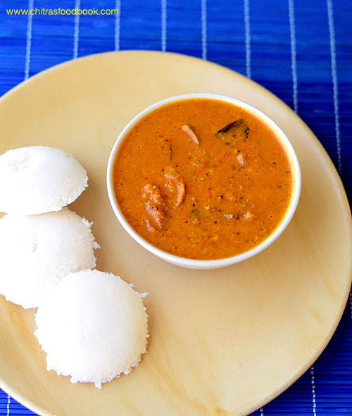 Tomato kurma for idli dosa