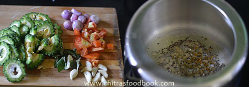 Bitter gourd Puli kuzhambu Bitter gourd Puli kuzhambu