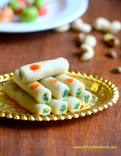 Kaju pista roll recipe