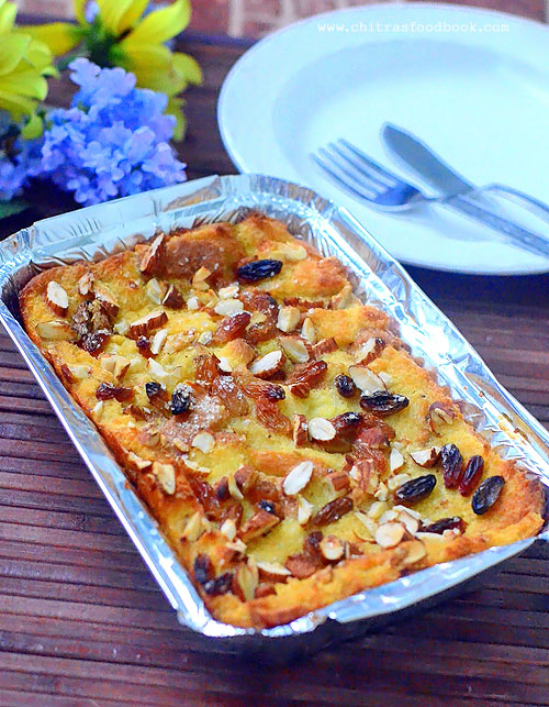 Eggless Bread Pudding Recipe