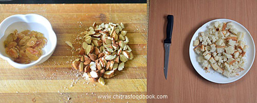 Eggless bread pudding recipe