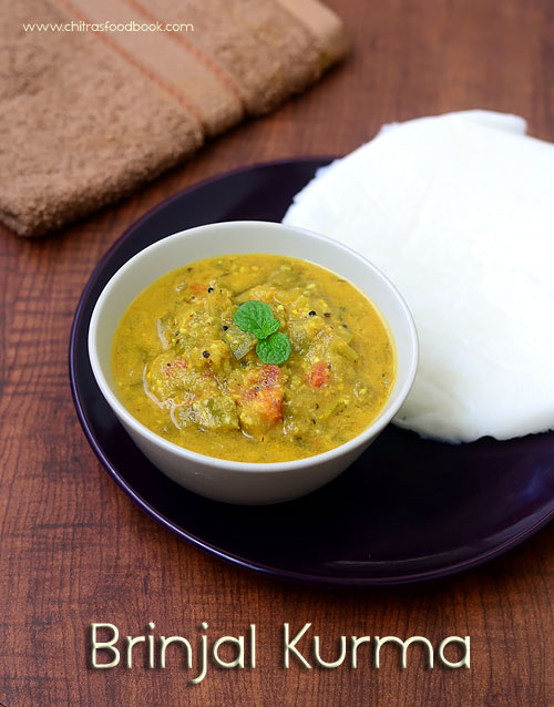 interesting brinjal kurma recipe for idli, dosa