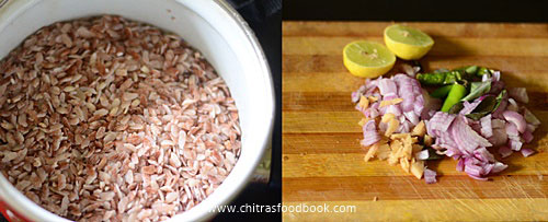 Sigappu aval upma - Red poha upma