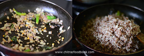 Sigappu aval upma - Red poha upma