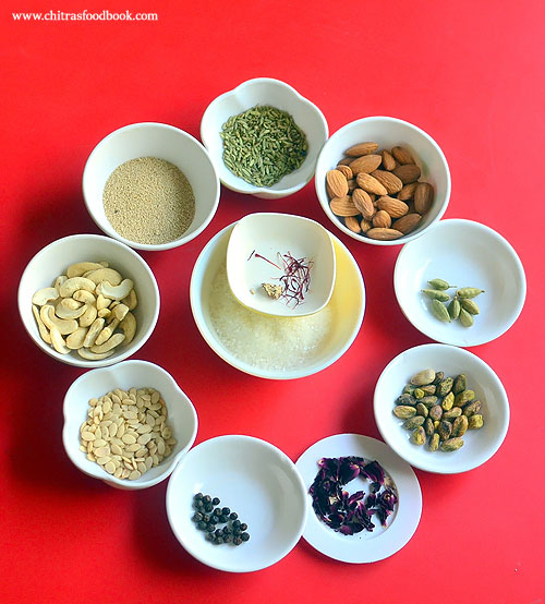 Thandai masala powder ingredients