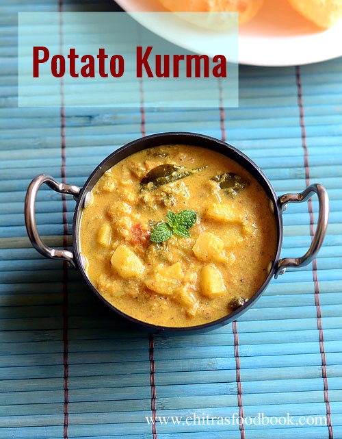 Potato kurma for poori, roti