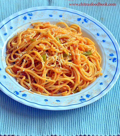 Indian vegetarian spaghetti recipe