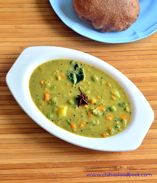 Karnataka style vegetable sagu for poori