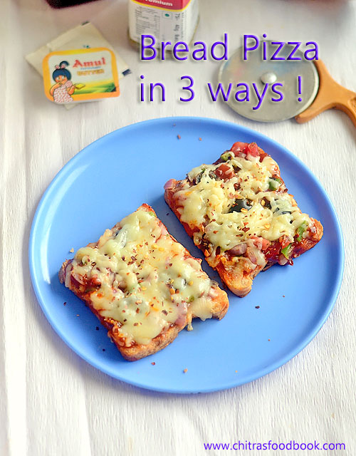 How to make bread pizza on tawa, oven and microwave