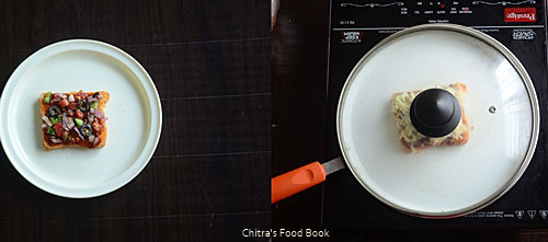 Bread pizza on tawa / Bread pizza without oven