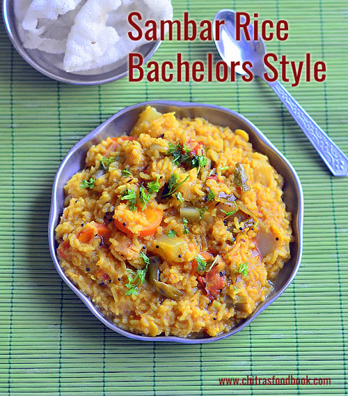 Easy Sambar Sadam - Bacehlors Style Sambar Rice Recipe