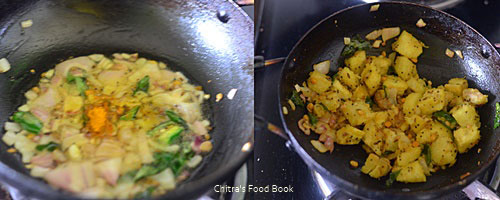 Andhra raw banana curry recipe - aratikaya kura