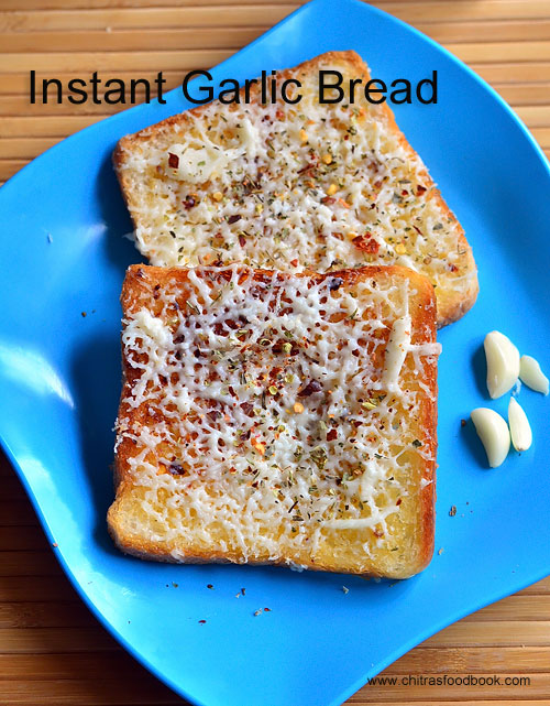 Easy garlic bread on tawa