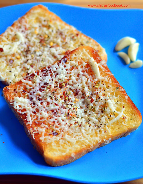 Garlic cheese toast on tawa