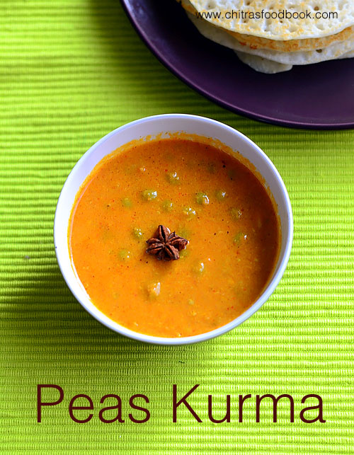 Green peas/ pachai pattani kurma for chapathi, poori.