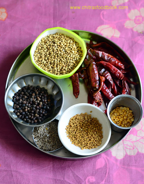Rasam powder ingredients