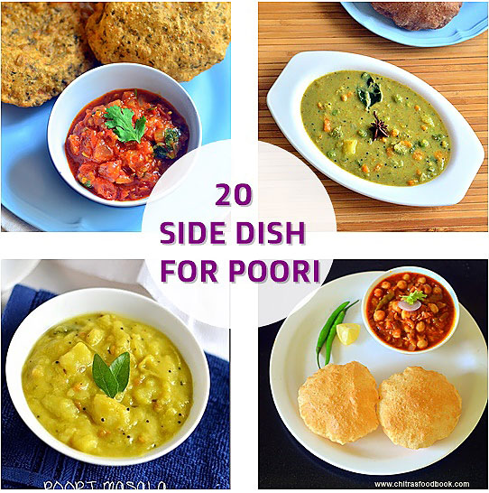 list of 20 side dish for poori 