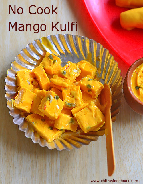 Mango kulfi with condensed milk Mango kulfi with condensed milk