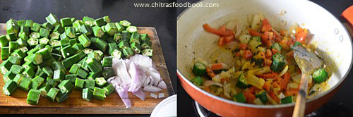 Vendakkai poriyal with tomato Vendakkai poriyal with tomato