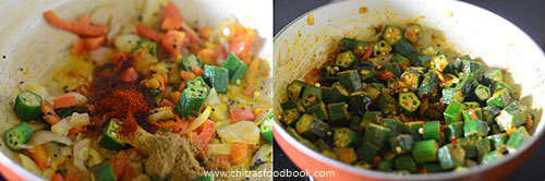 Vendakkai poriyal with tomato Vendakkai poriyal with tomato