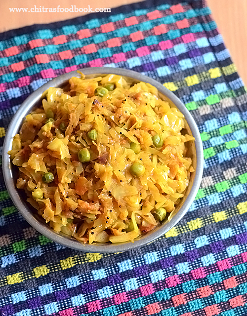 Cabbage masala for rice Cabbage masala for rice