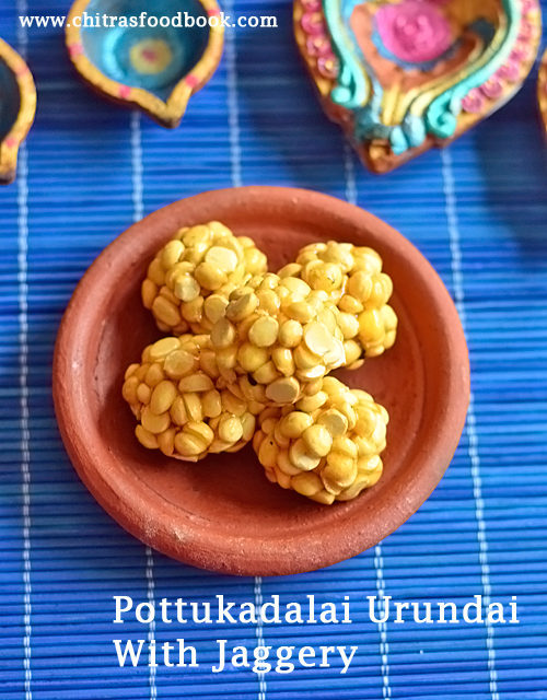 pottukadalai urundai with jaggery pottukadalai urundai with jaggery