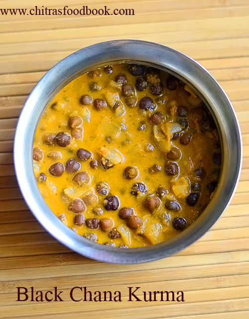 Brown chana kurma / Karuppu kondakadalai kurma recipe