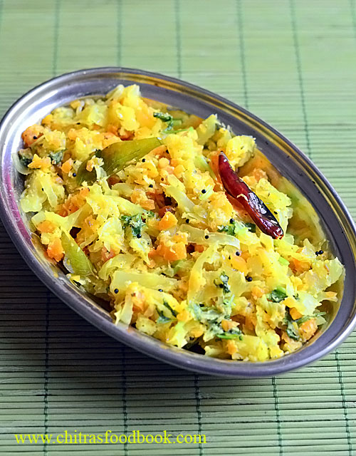 cabbage carrot poriyal cabbage carrot poriyal