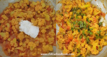 cauliflower poriyal without onion garlic