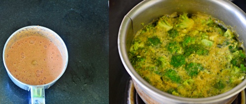 blanch broccoli for making gravy